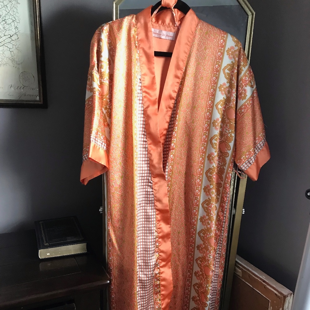 Bohemian Chic: Vintage Contessa di Roma Ethnic Print Robe - Picture 3 of 6